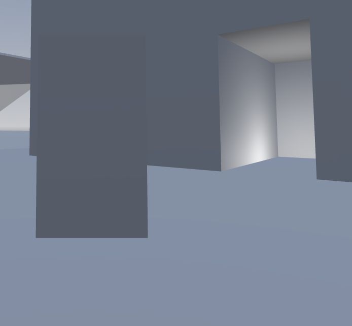 A hallway to nowhere with a omnilight emanating from it